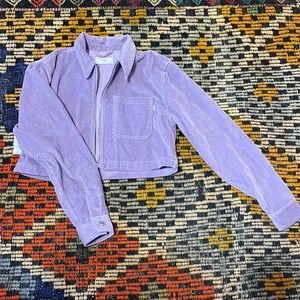 TNA Dixon purple corduroy cropped zip jacket